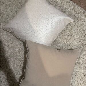 Elegant White and Beige Throw Pillows